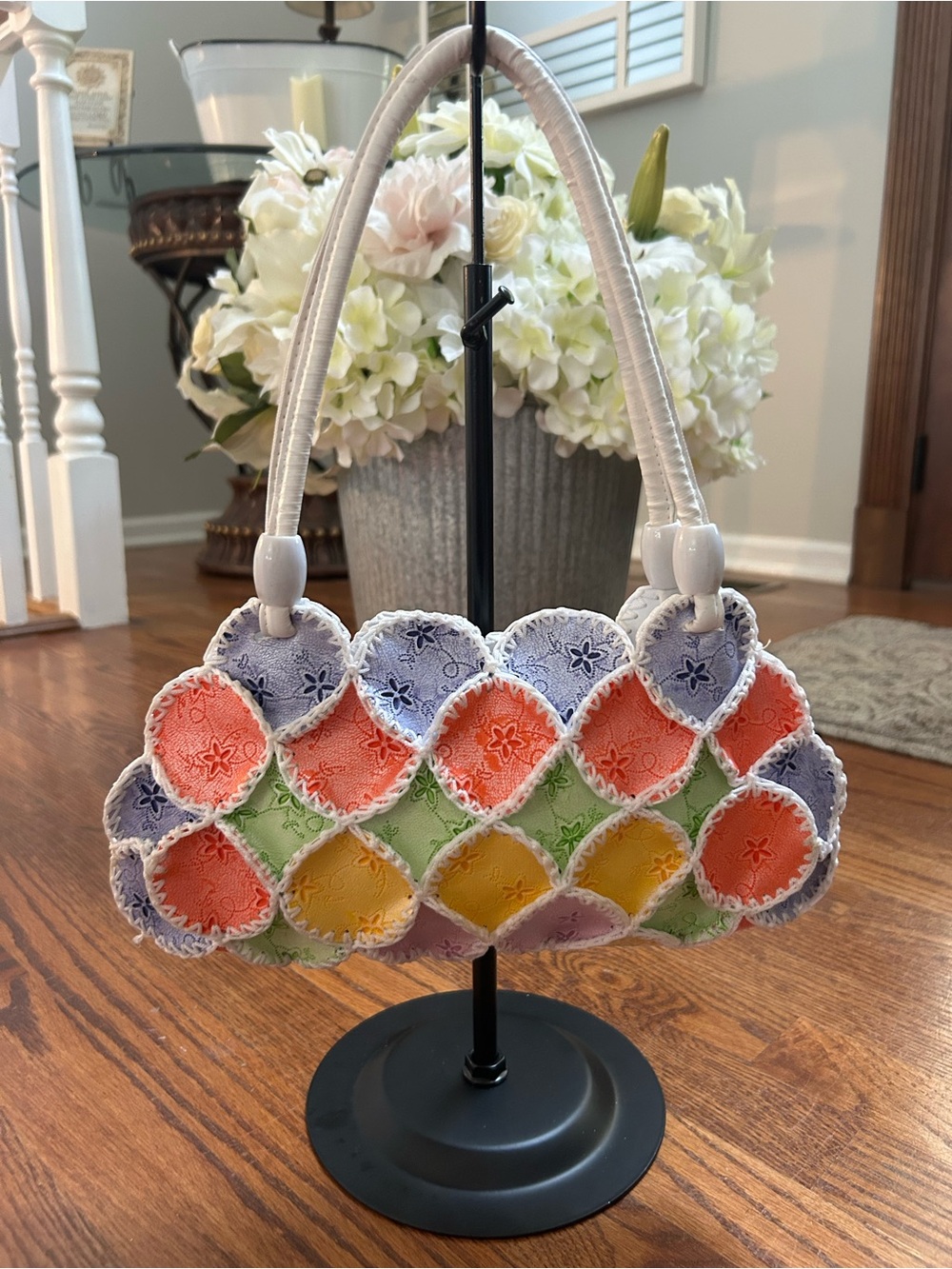 Colorful Petal Purse | Cottagecore Quilted Art Bag Vintage Style